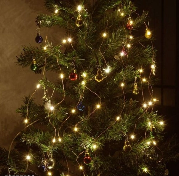 100 LED String Lights is With 10 Meters/33ft Moldable Copper Wire And 100 Glowing Micro Leds, with steady 360 degree viewing angle they illuminate - 10 Meters, Gold, Copper, Pack of1, Round